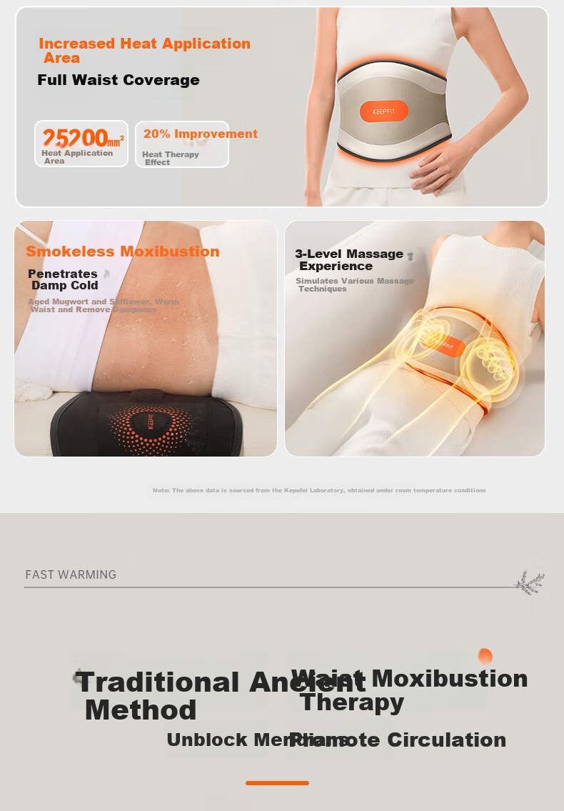 Kepufi Heated Lumbar Massager Waist Support Belt for Lumbar Disc Herniation Moxibustion Therapy Warm Palace Waist Belt W16S - Birthday and Mother's Day Gift for Parents 3