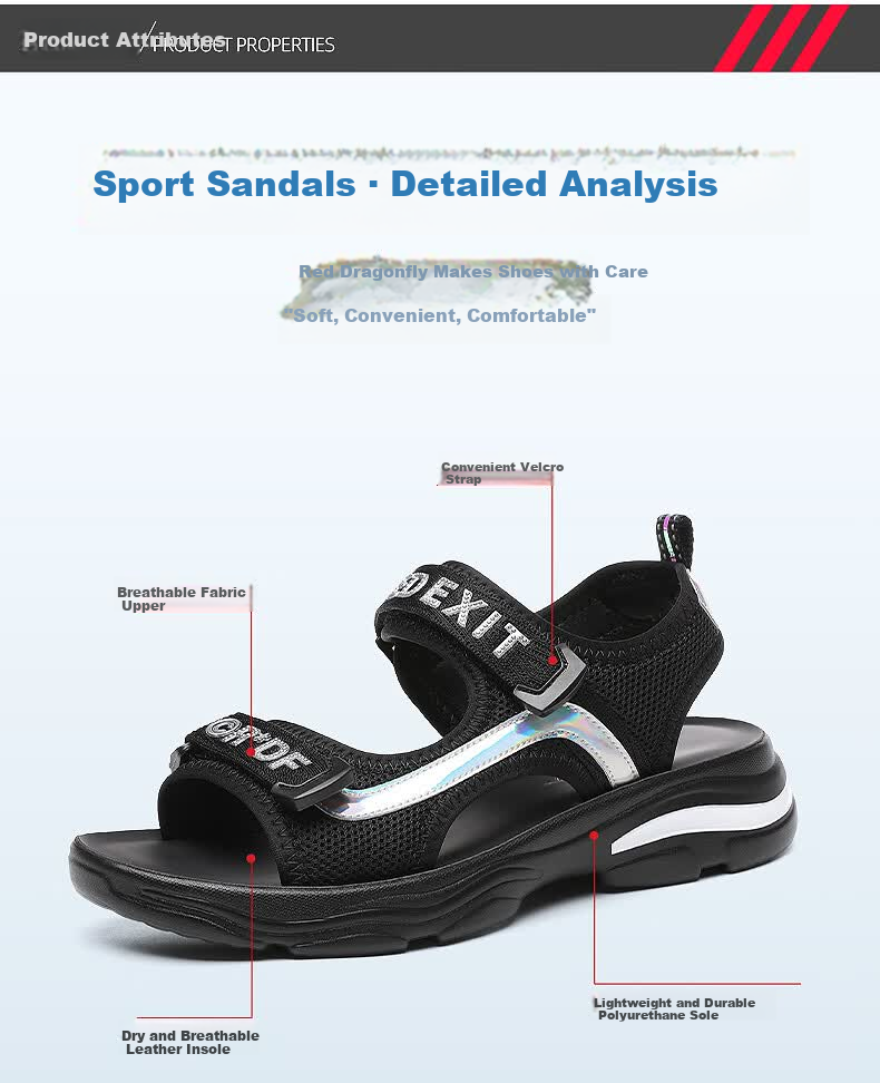 RED DRAGONFLY Women's Thick Sole Soft Sole Fashion Sandals Student Vietnamese Sports Beach Shoes WTK233831 2