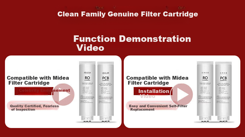 Clean Family Compatible Midea Water Purifier Filter Cartridge Baize/Pengpai/Coconut/Aurora/Galaxy MRC1878A/B/S/1975B/MRO1787D/WAH1000-04 RO Membrane 1000G 3