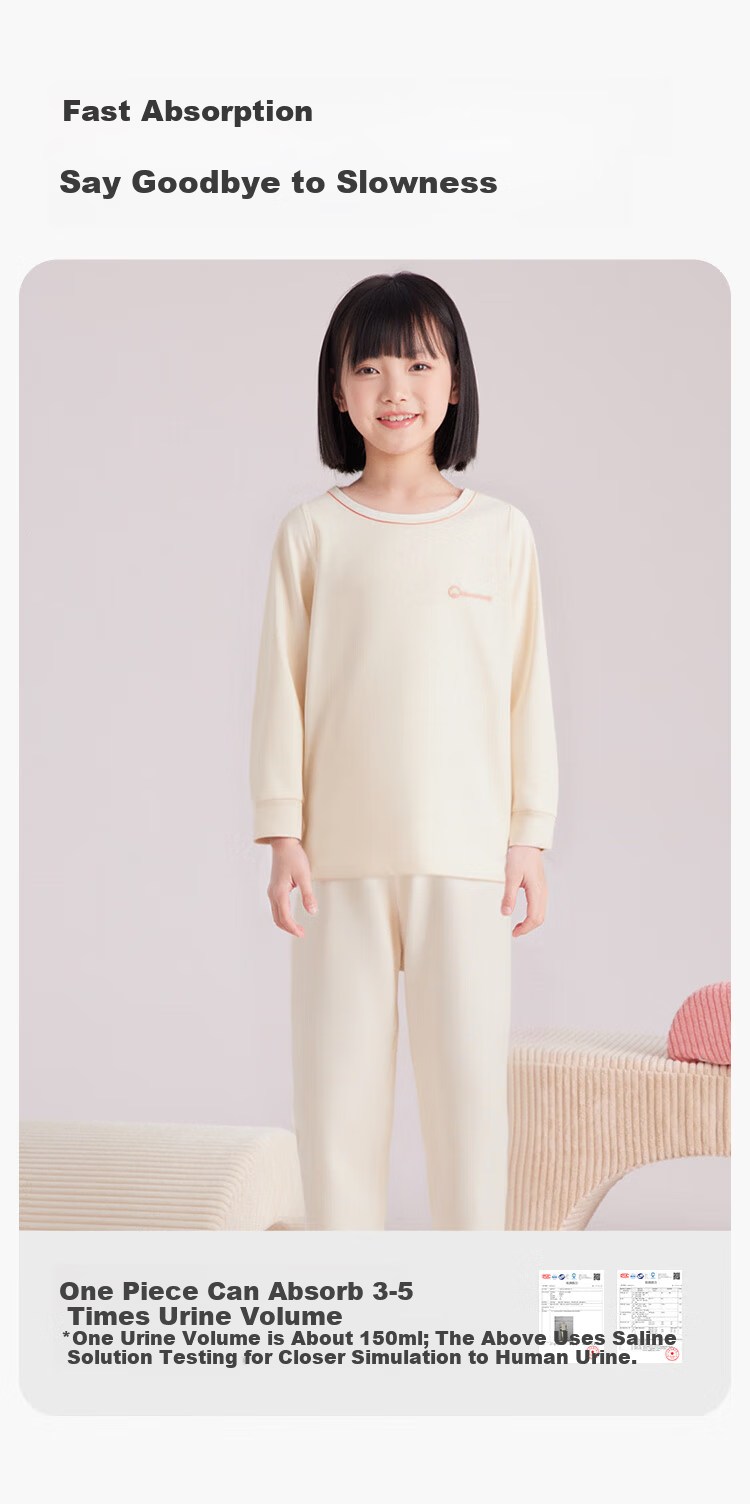 Hodo Kids Children's Autumn Cotton Thermal Underwear Set Long Sleeve Round Neck Pink Label 120 6