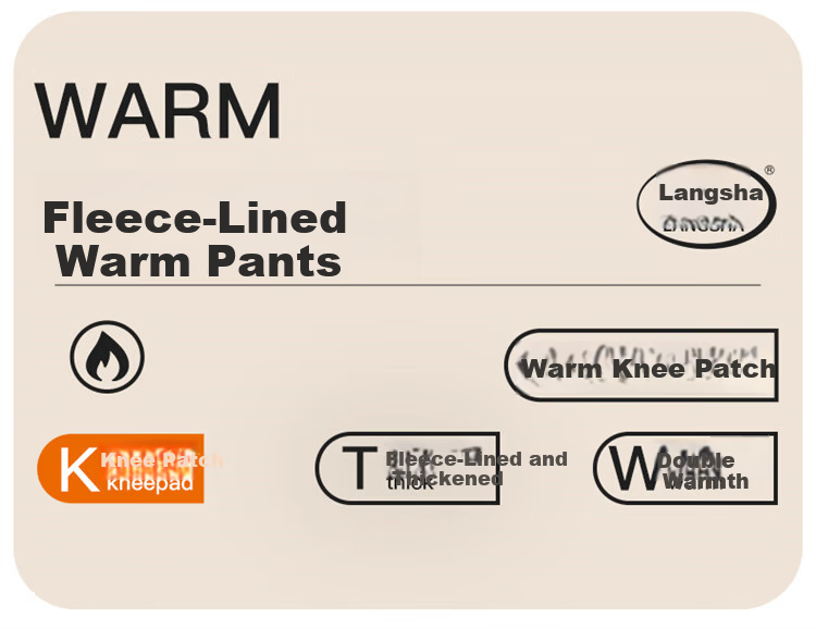 LangSha Men's Autumn Winter Thermal Pants Fleece Lined Wool Knee Protection Plus Size Cold Resistant Cotton Knit Long Johns 1