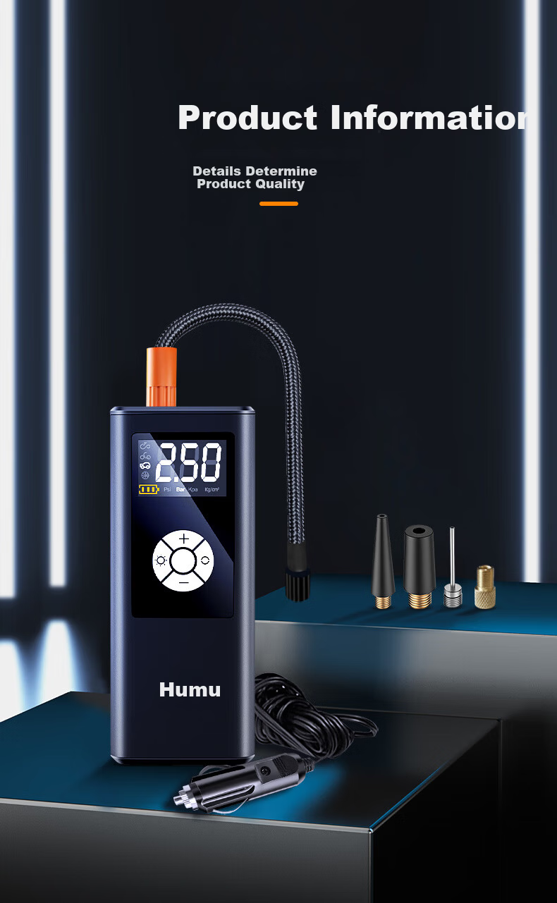 Jumu 12V Wired Portable Car Tire Inflator Electric Air Pump Multifunctional Air Compressor 17