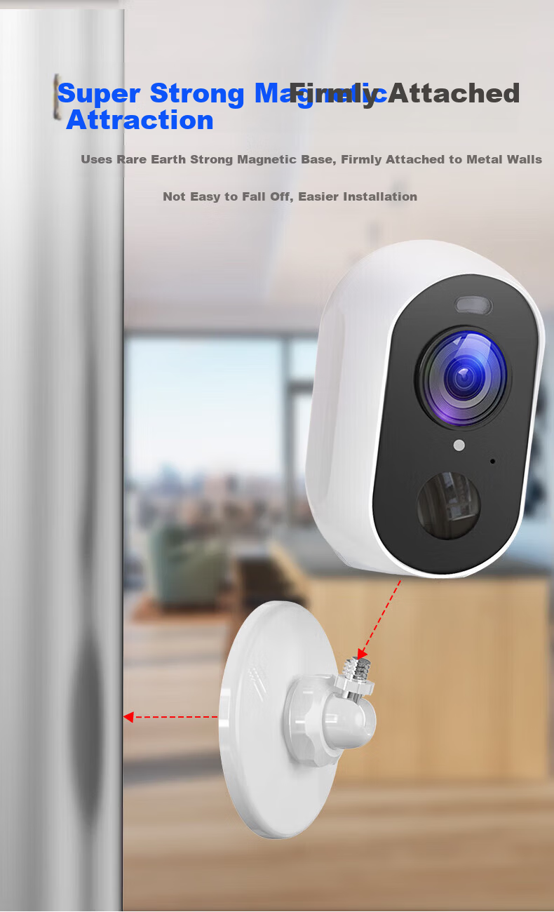 Leiweishi Wireless Battery-Powered Home Door Camera with WiFi, Remote Mobile Monitoring, 360° Panoramic View, Night Vision, No Power Plug Needed, Indoor and Outdoor Use 5