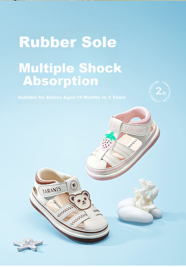 TARANIS Kids Summer Breathable Toddler Shoes Soft Sole Non-Slip Boys Functional Shoes Boys Girls Sandals White/Pink Size 25 1
