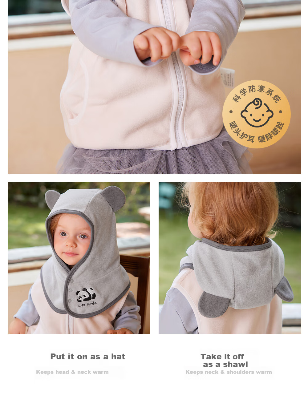 Beitais Baby Hat and Scarf Set Autumn Winter Ear Protection Warm Windproof Outdoor Cap for Kids 10