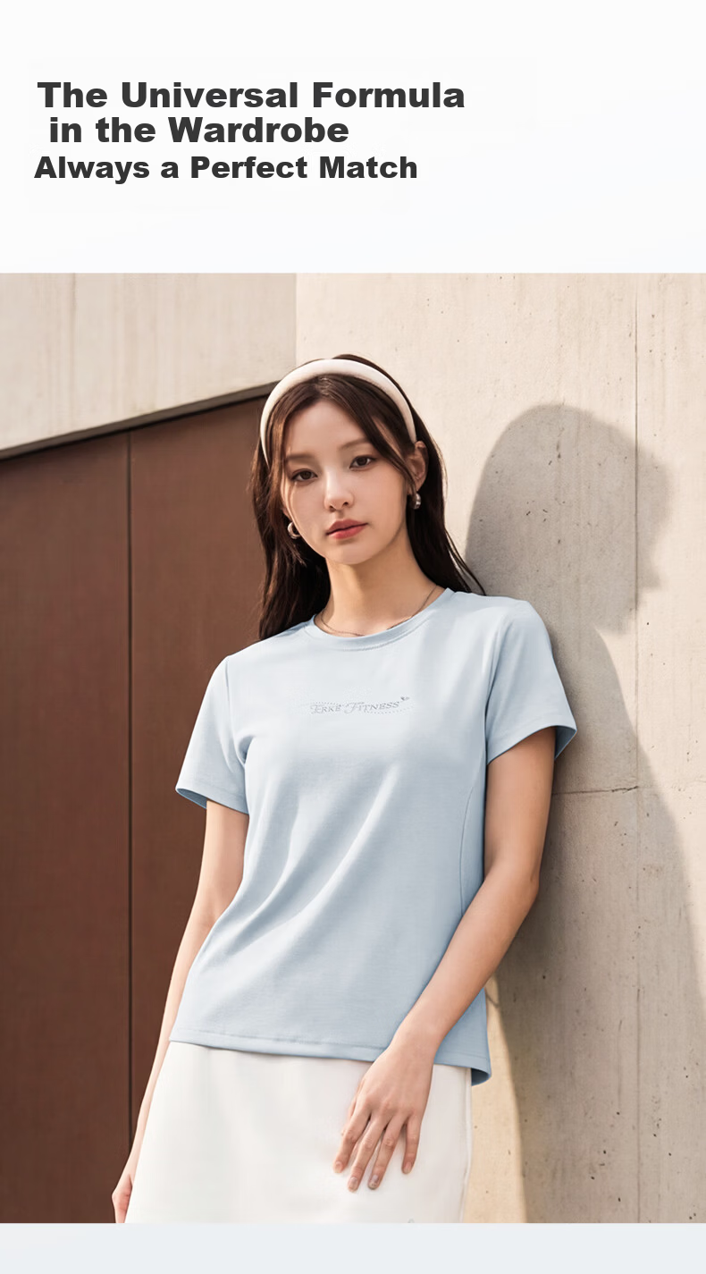 Erke Women's Crew Neck Short Sleeve Knit Shirt Summer Ice-Feel Sports T-Shirt Casual Soft Skin-Friendly Top 8