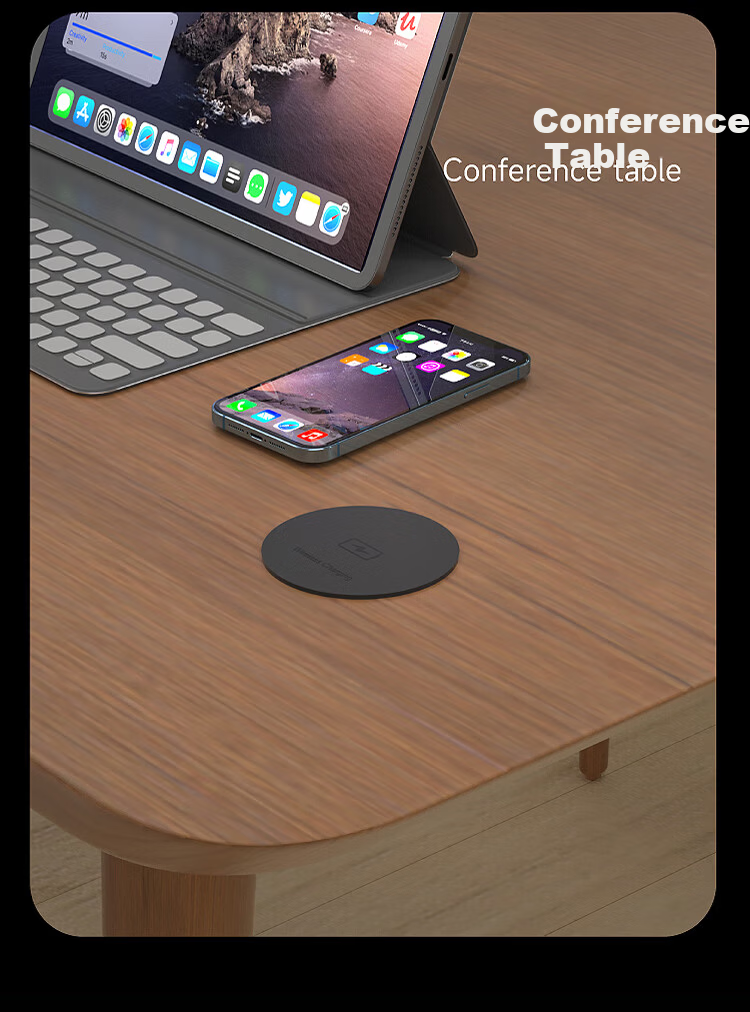 Comfort Office Desktop Embedded Wireless Charger Built-in Hidden Magnetic Wireless Charging Compatible with Apple Huawei Phones 15W Fast Wireless Charging 11