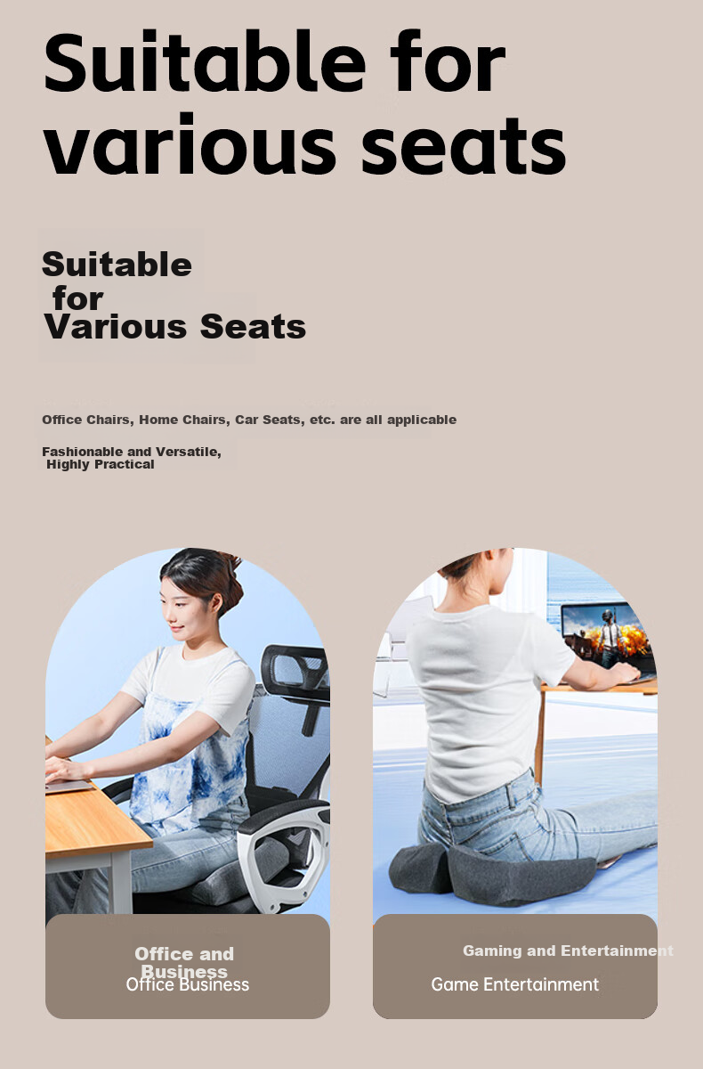 Howtreats Coccyx Fracture Decompression Hollow Memory Foam Cushion for Hemorrhoids, Long Sitting Pain Relief Car Office Seat Pad 10