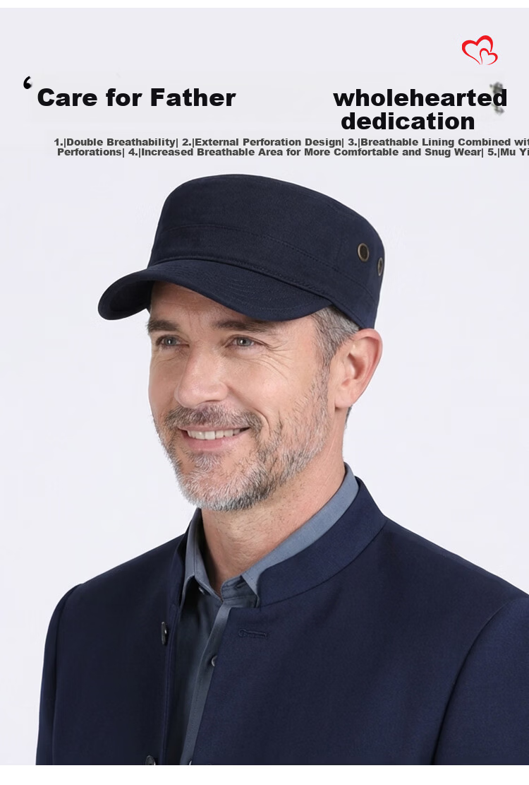 Hengyuanxiang Men's Autumn Winter Fleece Lined Warm Baseball Cap for Middle-aged and Elderly, New Year Birthday Gift for Dad 2