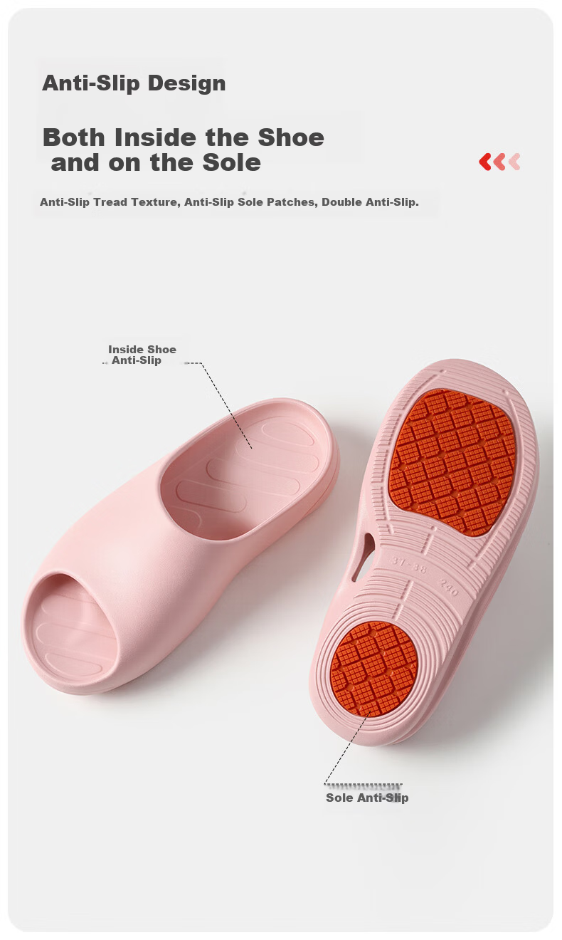 JD Jingzao Bathroom Drainage Non-Slip Antibacterial Indoor Silent Slippers for Men Black Size 41-42 7