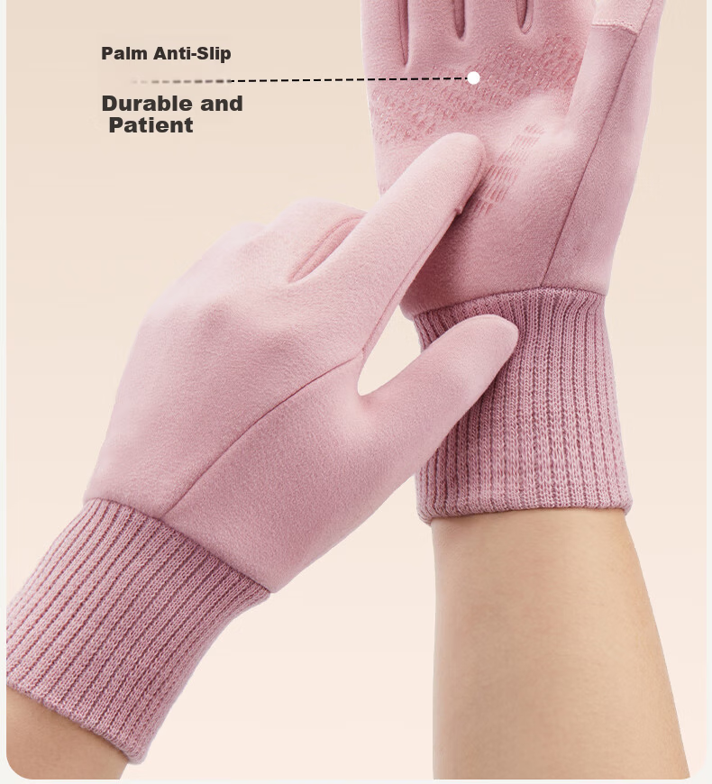 Woodpecker Women's Winter Warm Cycling Fingerless Touchscreen Fleece Lined Windproof Water-Resistant Anti-Slip Gloves 16