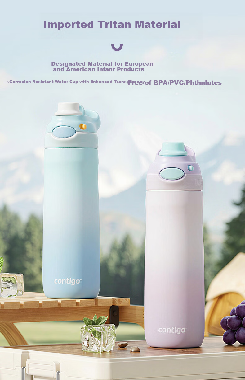 Contigo Kangdike Plastic Cup for Men And Women Students, Sports Water Bottle with Lock, 600ml Starry Journey HBC-DEM108 7