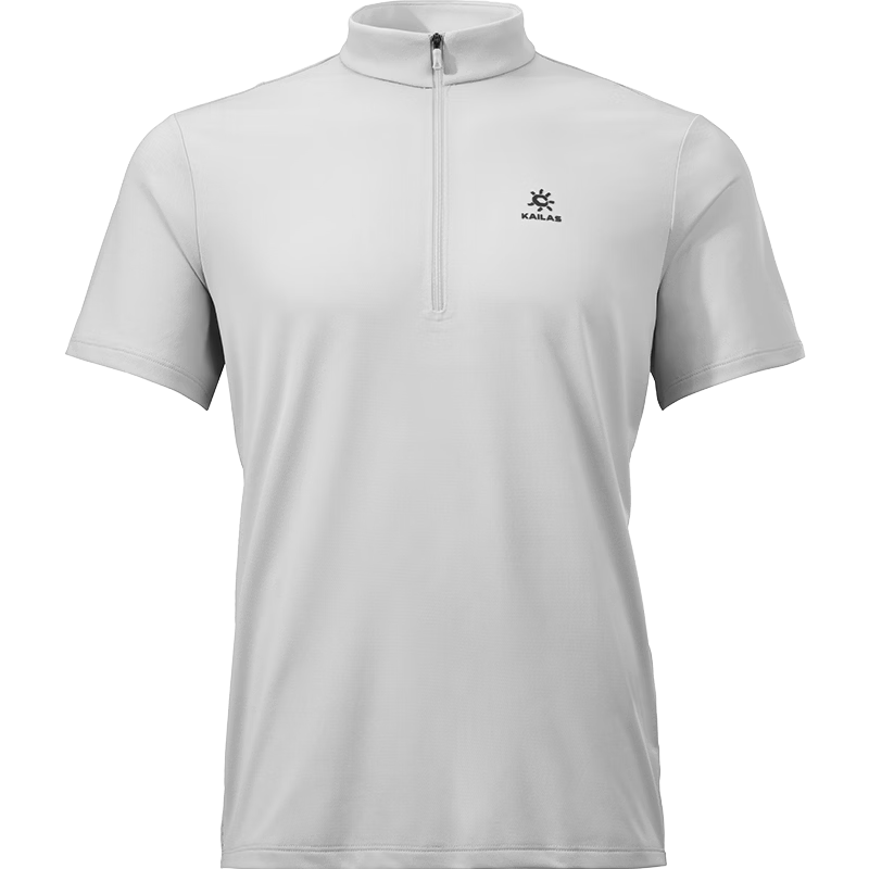 KAILAS Kailas Men's Outdoor Summer Breathable Antibacterial Moisture-Wicking Quick-Dry Half-Zip Collar T-Shirt Short Sleeve