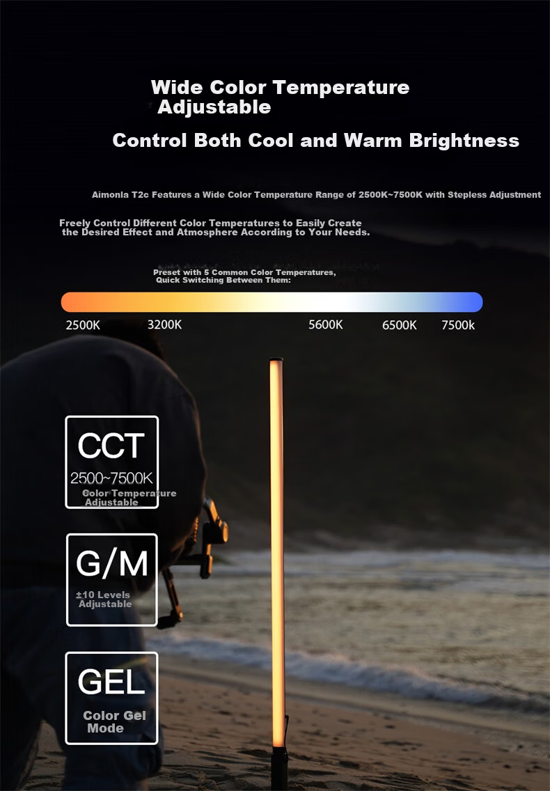 Aputure Amaran T2C Portable Handheld RGB Soft Light Stick for Photography Outdoor Video Shooting Night Scene Ambient Lighting 3