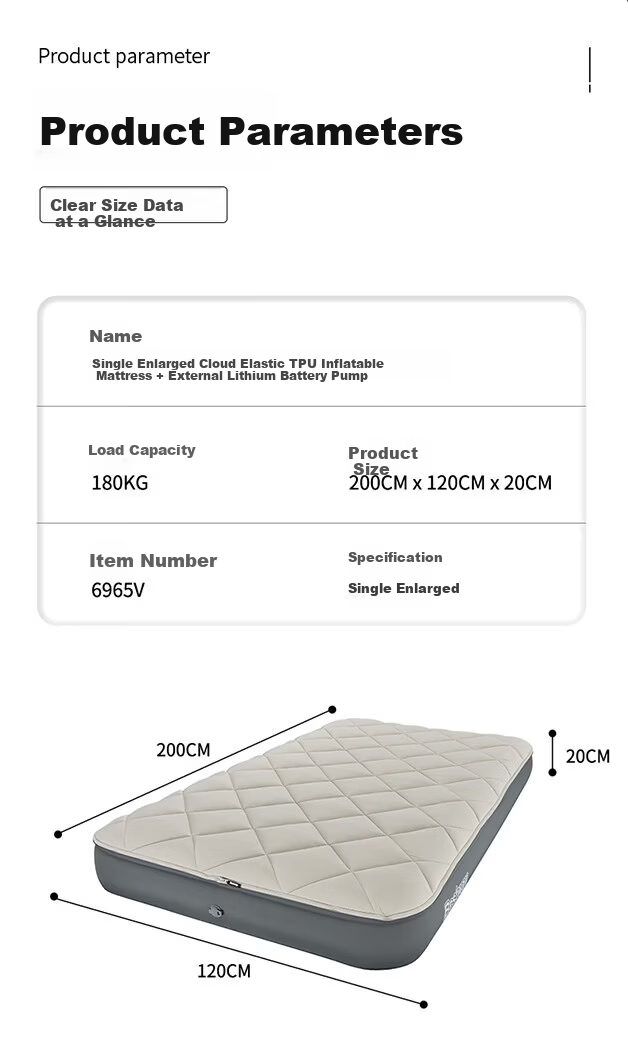 Bestway TPU Spiral Strap Inflatable Mattress Double Outdoor Camping Sleeping Pad Upgraded 6965W 11
