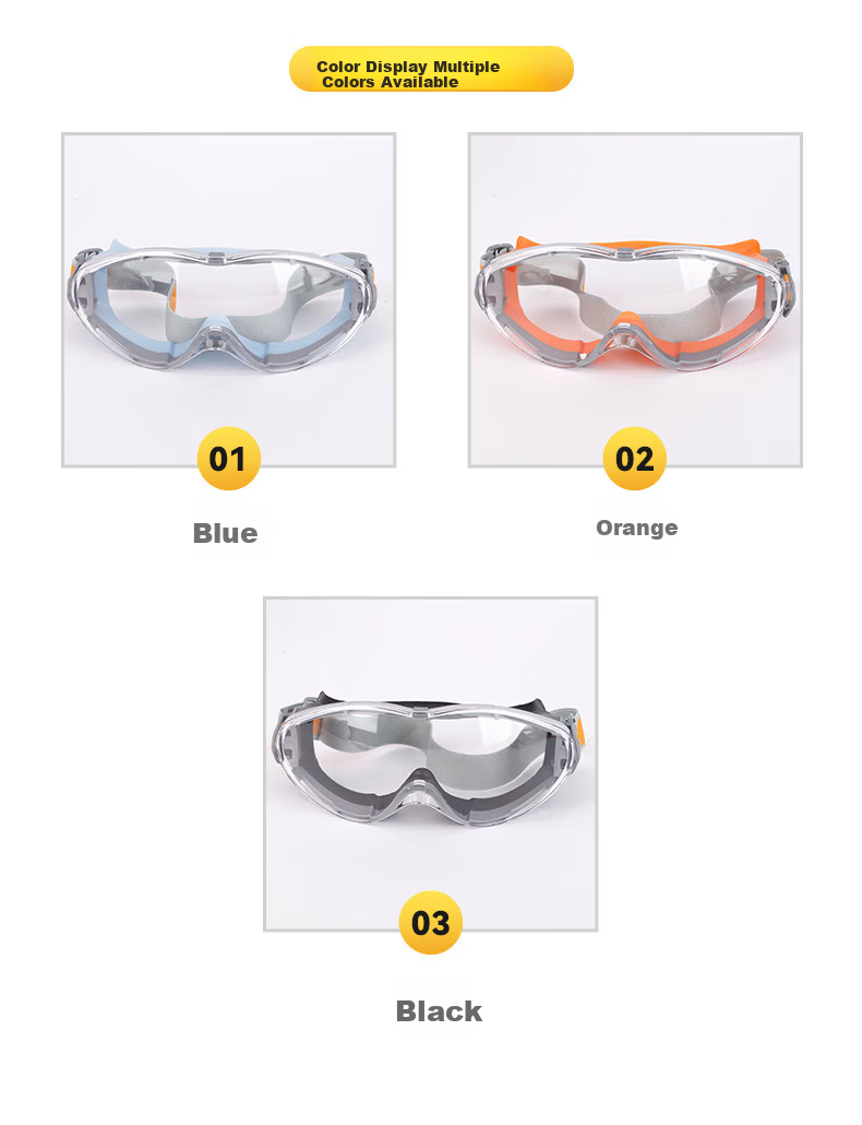 Minggu Fully Enclosed Industrial Safety Goggles Windproof Dustproof Riding Glasses with Black Frame Transparent Lens 5