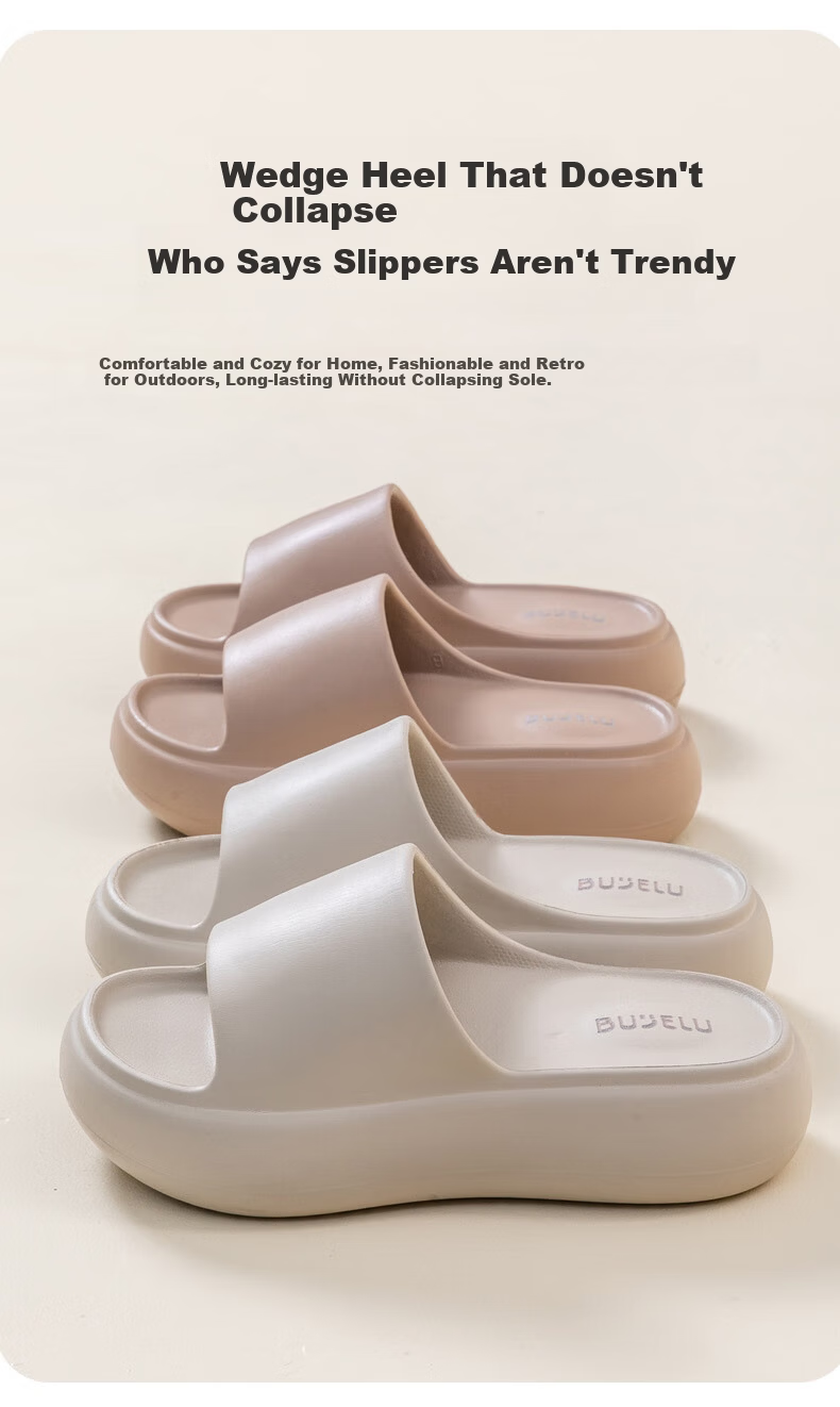 Jiayi Summer Slippers for Men and Women Thick Sole Soft Elastic Home Bathroom Slippers Light Gray Size 35-36 JY2515 11