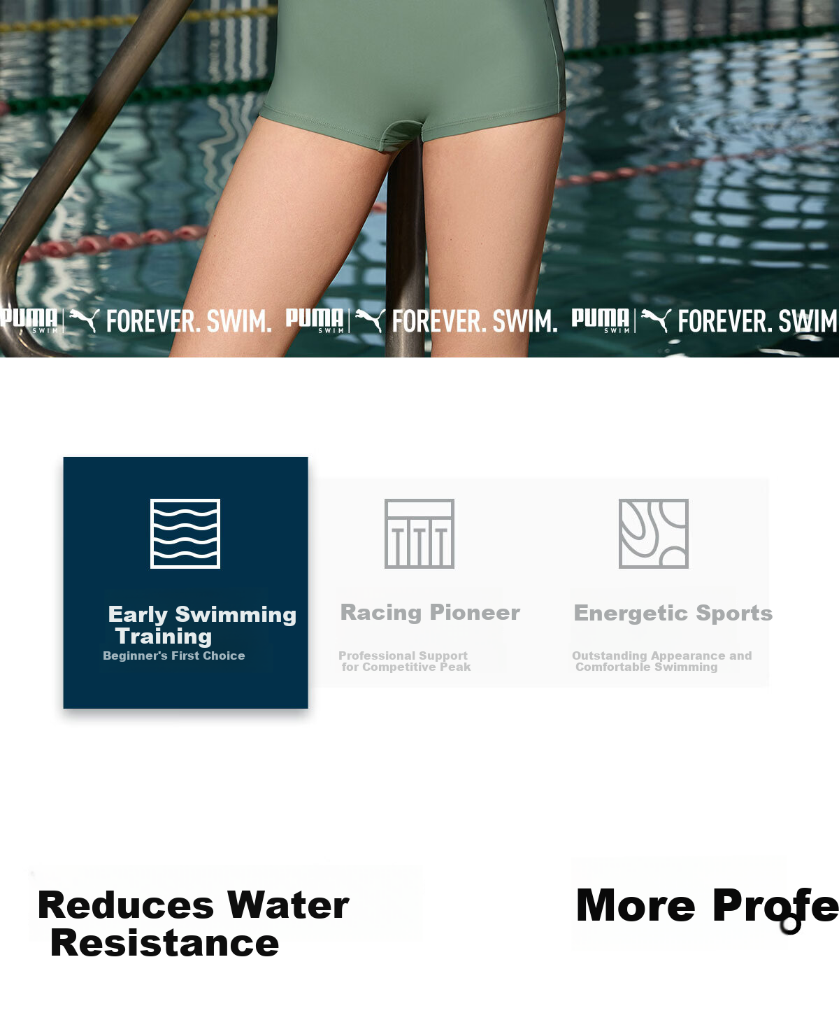 PUMA Women's One-Piece Long Sleeve Sunscreen Swimsuit Antibacterial Slimming Conservative Plus Size Swimwear for Hot Springs 3
