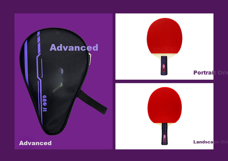 DOUBLE FISH Professional Table Tennis Paddle Single Racket Penhold and Shakehand Style Double-Sided Beginner Student Training Paddle Qixun Penhold 9