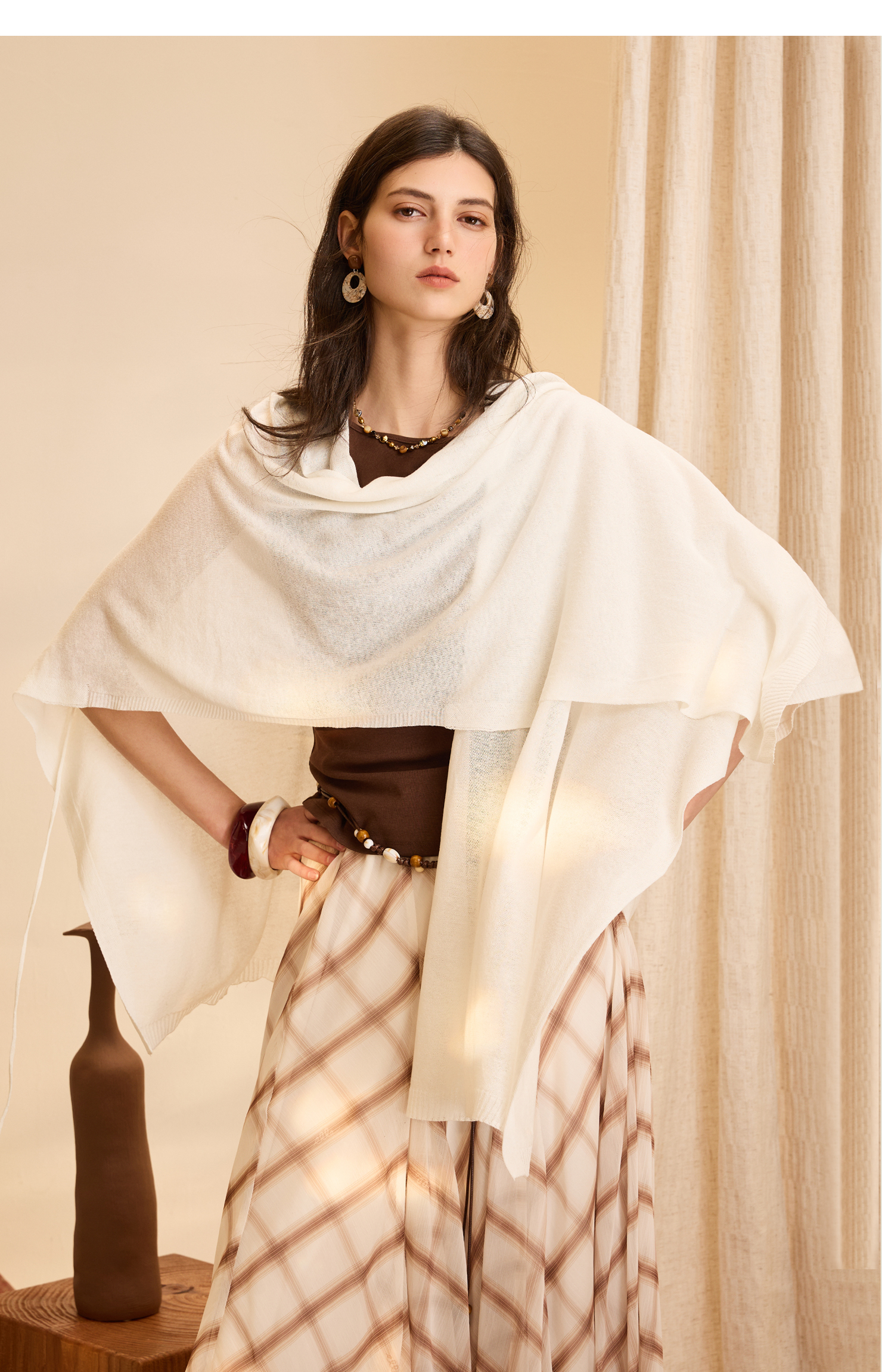 ELLE Lyocell Shawl Women's Silk Scarf Summer Air-Conditioned Room Cover Cardigan Beach Seaside Cooling Gift 17