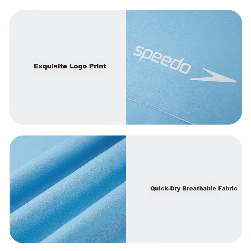 Speedo Quick-Dry Absorbent Swimming Sports Fitness Towel Double-Sided Fleece Portable Bath Towel Blue S
