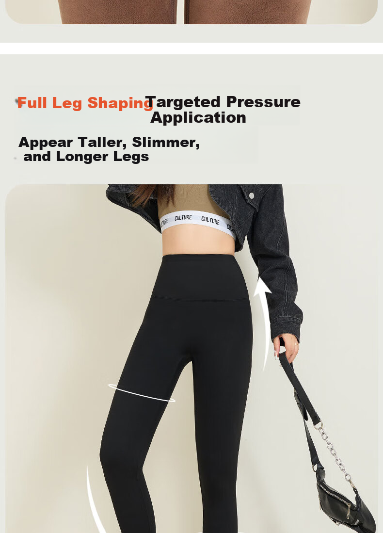 Free Style Women's High Waist Thermal Leggings Autumn Winter Fleece Lined Sharkskin Pants Shaping Tummy Control Hip Lift Knee Protection 8
