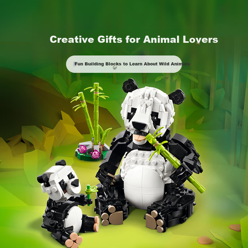 LEGO Building Blocks 31165, Wild Animal Panda Family, Toys for Boys And Girls, Children's Day Gift, Decorative Display Piece
