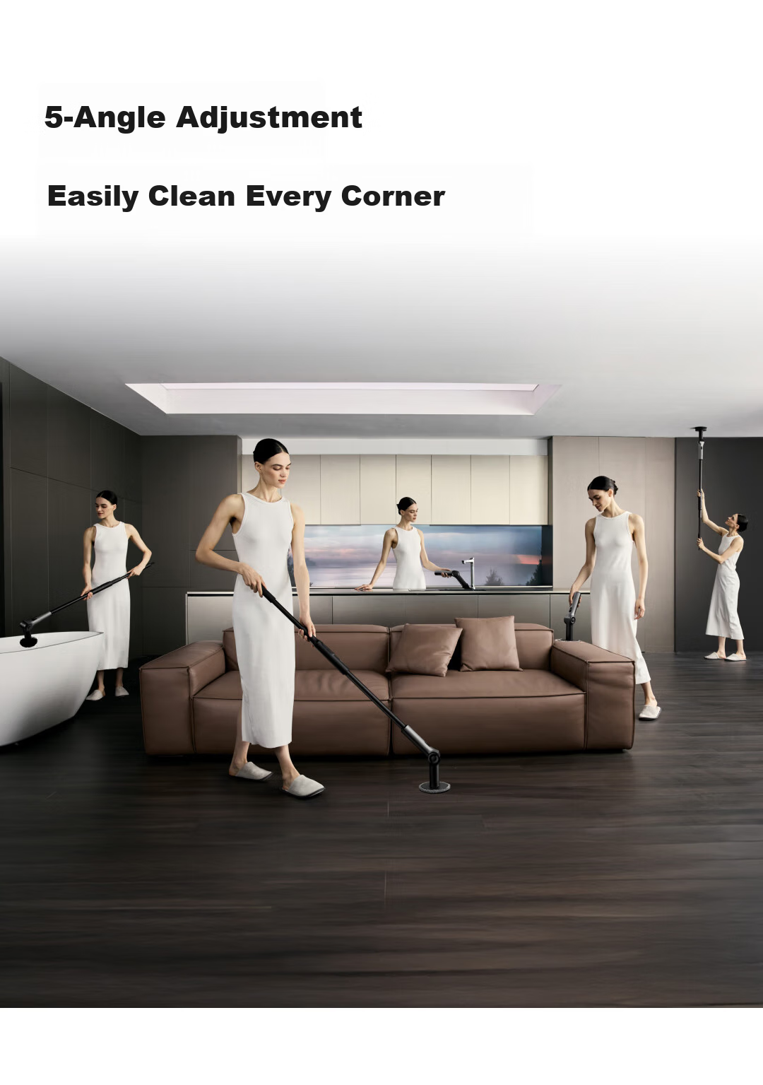 HOTOHOTO Max Whole-House Electric Cleaning Brush Smart Home Waterproof Body Stepless Adjustment Magnetic Head Gift 3
