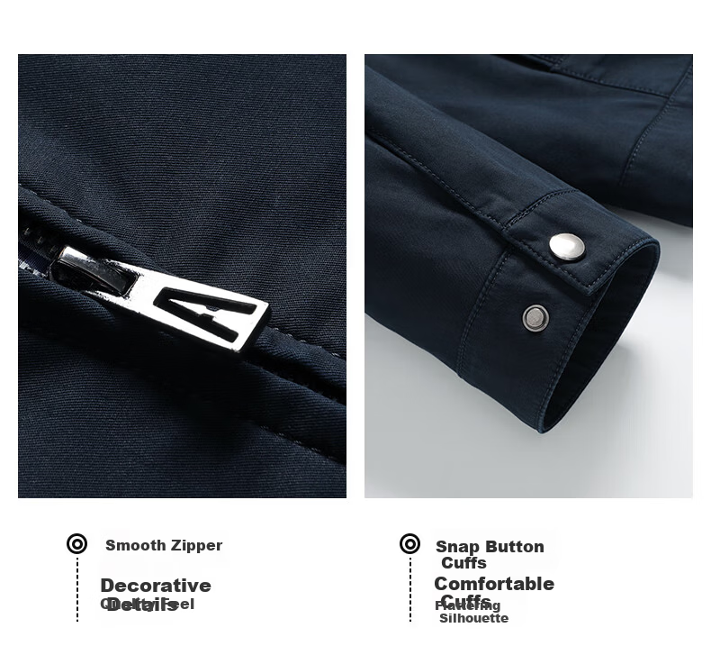 FIRS 100% Cotton Men's Spring Autumn Lapel Jacket Business Casual Dad Shirt Outerwear 3