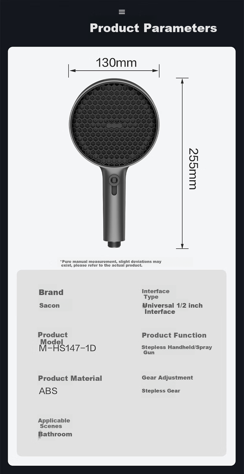 MICOE Boost Shower Head Adjustable Water Flow Handheld Shower with Spray Gun Function HS147 3