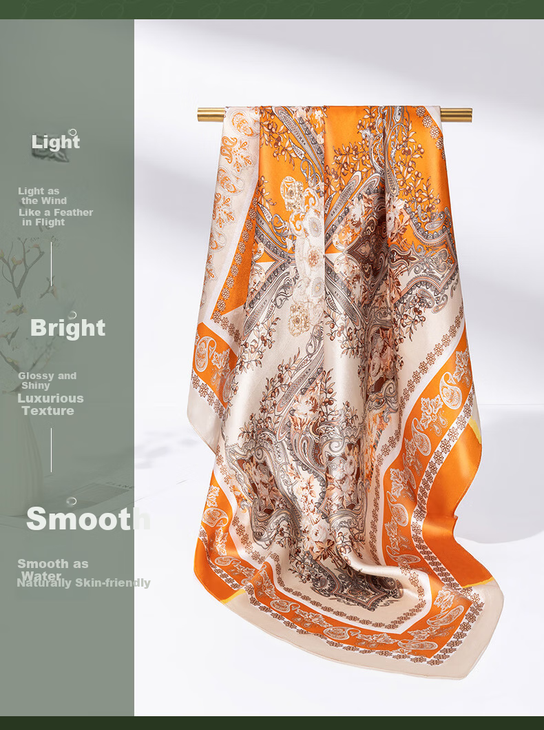 Da Vinci Code Silk Scarf for Women Spring Summer Mulberry Silk Square Scarf Silk Shawl Gift for Mom Mother's Day Birthday 8