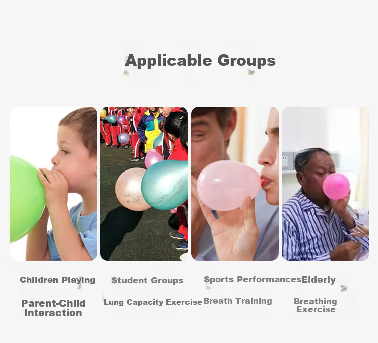 Guangduola Lung Capacity Training Balloon Children's Pulmonary Function Trainer Diaphragmatic Breathing Device Safe Thickened Mouthpiece Balloon 8