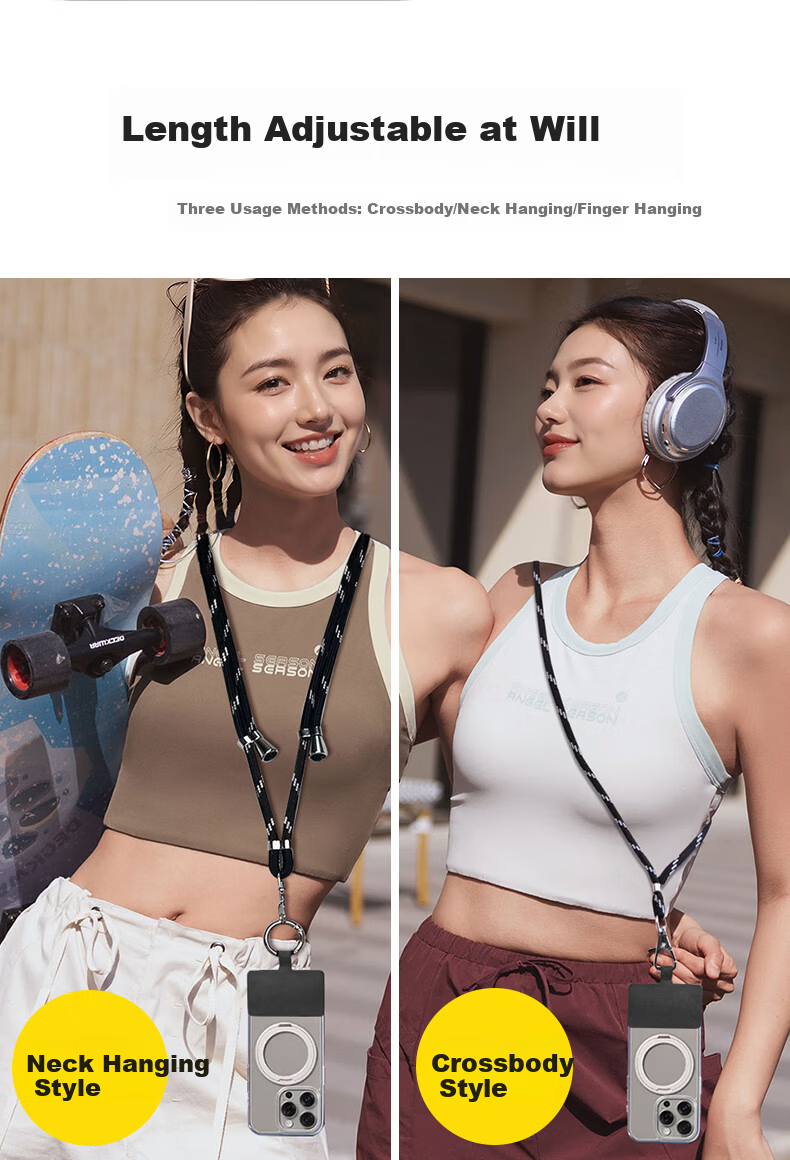 KOVOL Phone Lanyard, Neck Strap, Crossbody, Adjustable Length, Retractable, Anti-Loss Wrist Strap, Long Style, Suitable for Apple, Huawei, Android, Zodiac Year, New Malaysia Year, Trendy, Festive, Red Color, Comes with Clip 5