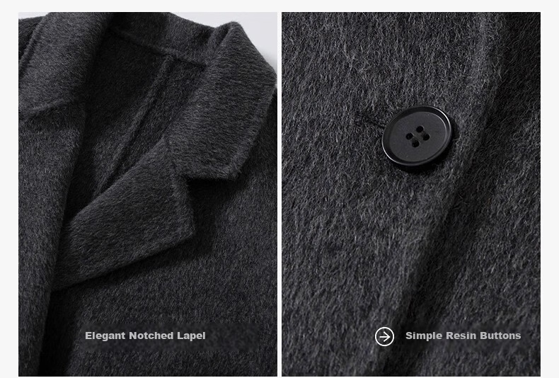 Romon Kids Reversible Wool Coat Autumn Winter Boys Girls Woolen Mid-Length Korean Style Jacket Charcoal Gray 170 16