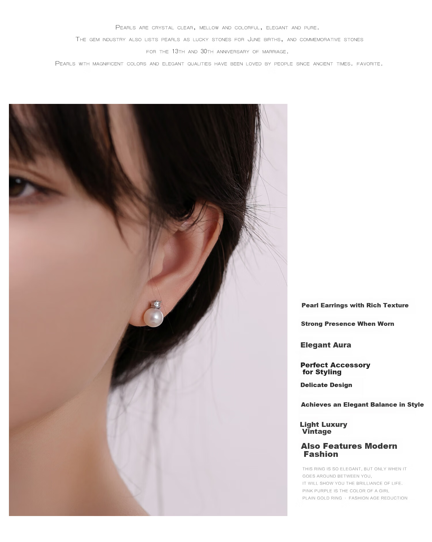 Daimi S925 Silver 10-11mm Round Freshwater Pearl Stud Earrings Princess Style Mother's Day Gift for Girlfriend Wife 11