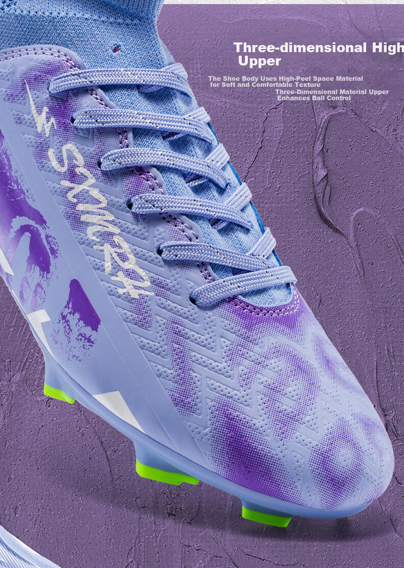 Shuangxing Men's FG Soccer Shoes Long Studs Adult Youth Kids Professional Training Cleats White Size 37 5