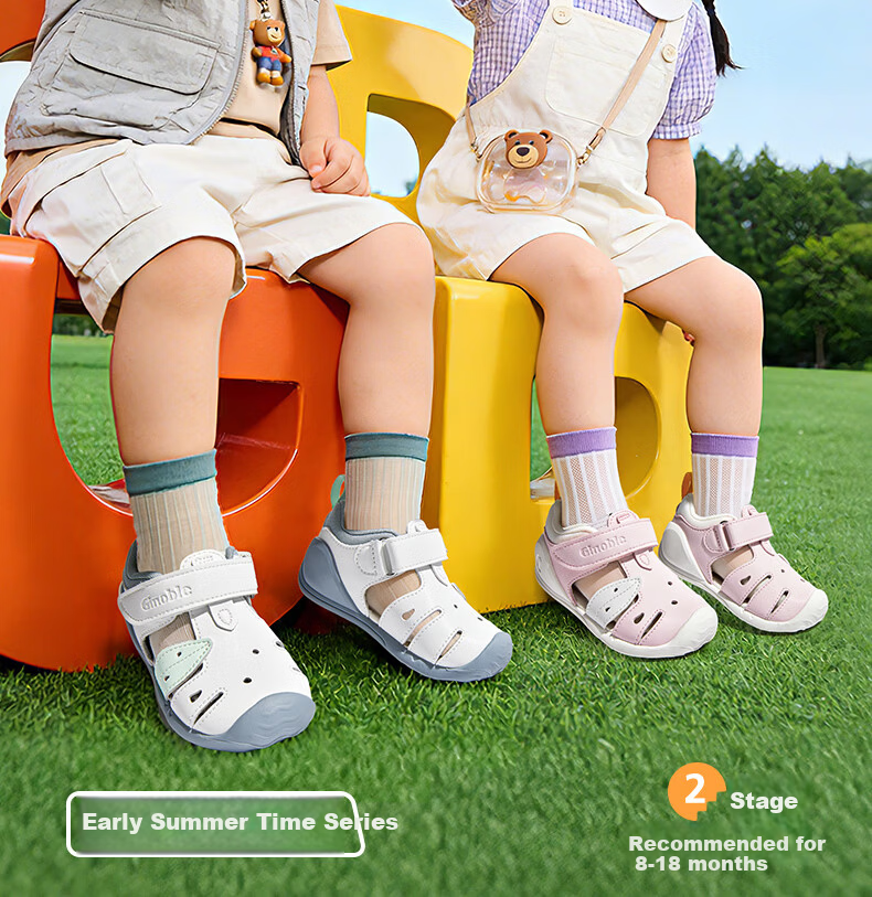 Ginoble Children's First Walking Shoes 2026 Summer New Breathable Sandals 0-1 Year Old Boys and Girls GB2553 3
