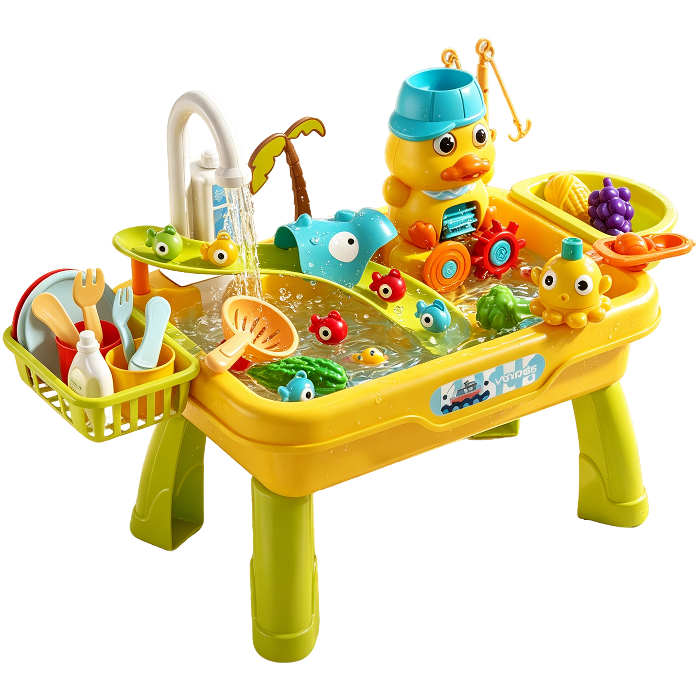 Dimanqi Kids Water Play Toy Water Table Bath Fishing Dishwasher Water Park Pretend Play Birthday Gift
