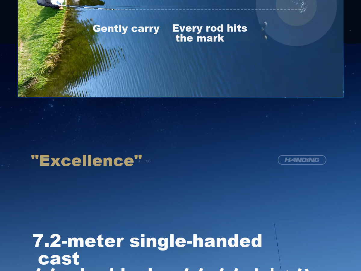 Handing Excellence Small Composite Fishing Rod Ultra-Light Hard Carbon Hand Pole 9m 9