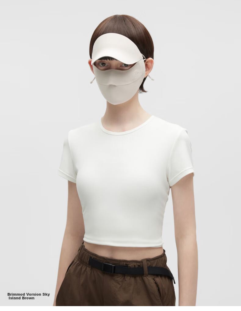 Jiao Nei Liang Pi 502UV Women's Sunscreen Mask with Brim Full Face Protective Shield UV Protection Sunshade Face Bikini New Model 19