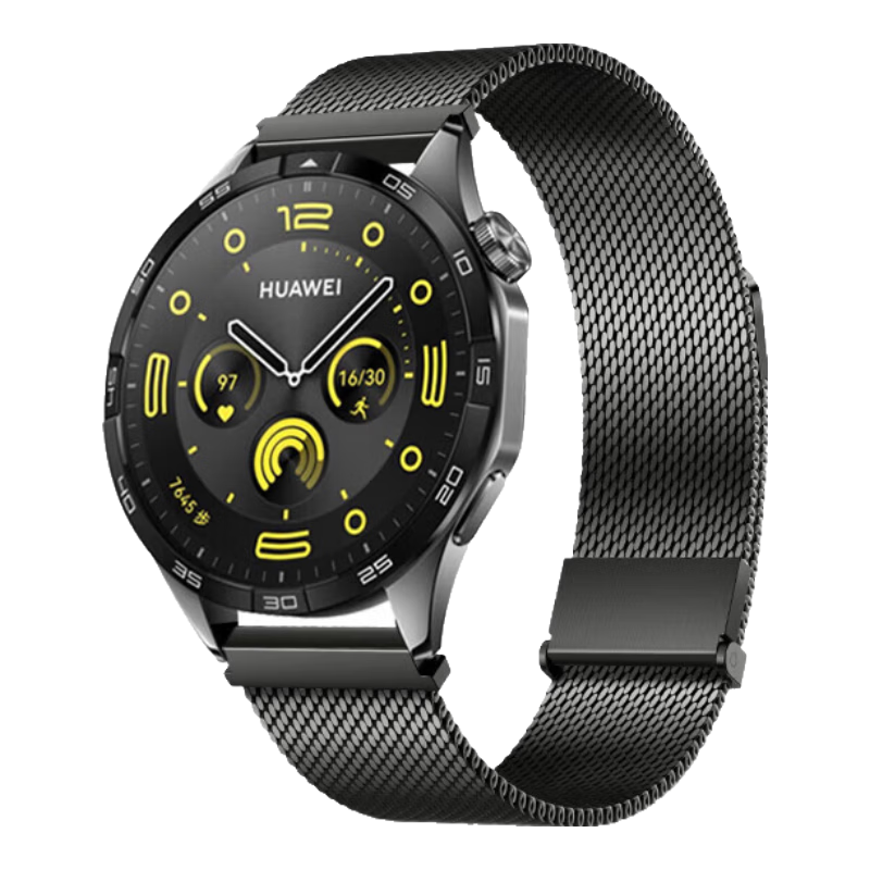 CangHua Compatible with Huawei Watch Straps for Watch5/watch4Pro/3/GT6/6Pro/GT5/GT4/TG3Pro/GT2/buds Milanese Metal Double Magnetic Strap, Men's Style