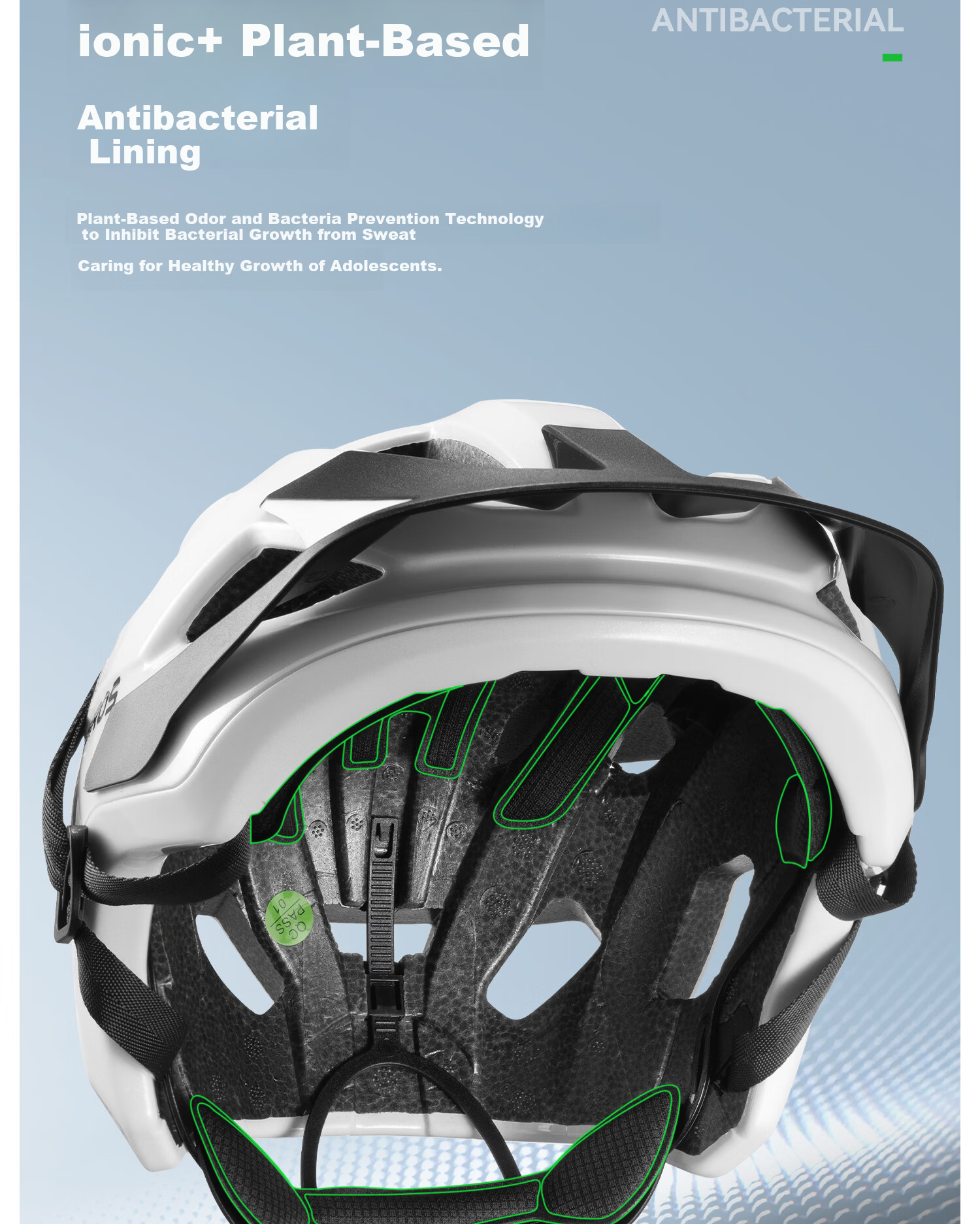 Rockbros Youth Mountain Bike Helmet Kids Roller Skating Scooter Bicycle Student Safety Helmet Unisex White 12