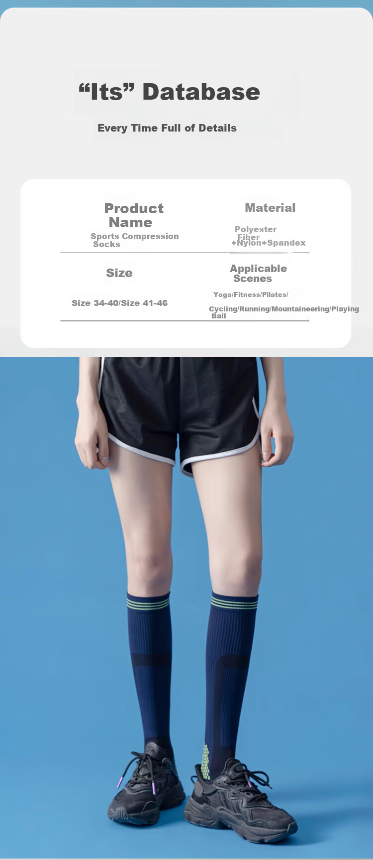 Dewick Sports Compression Socks Calf Muscle Support Running Cycling Jump Rope Basketball Mountaineering Professional Fitness Long Tube 2 Pairs L 10