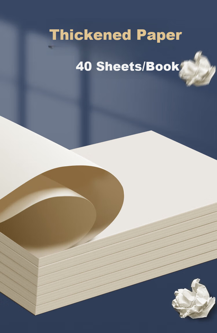 SIMAA Sectioned Draft Notebook Paper for Primary And Secondary School Students, Blank Thickened Math Practice Calculation Paper, 16K/38 Sheets, 5-Pack Learning Tool 3
