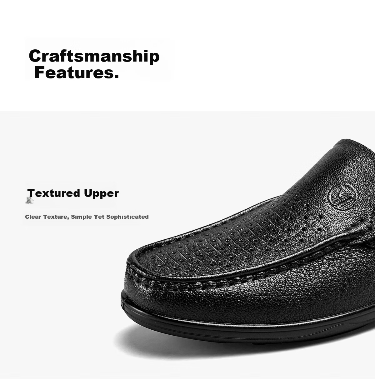 Eierkang Men's Perforated Breathable Driving Shoes Business Casual Leather Loafers Moccasins Black 38 57364W 7