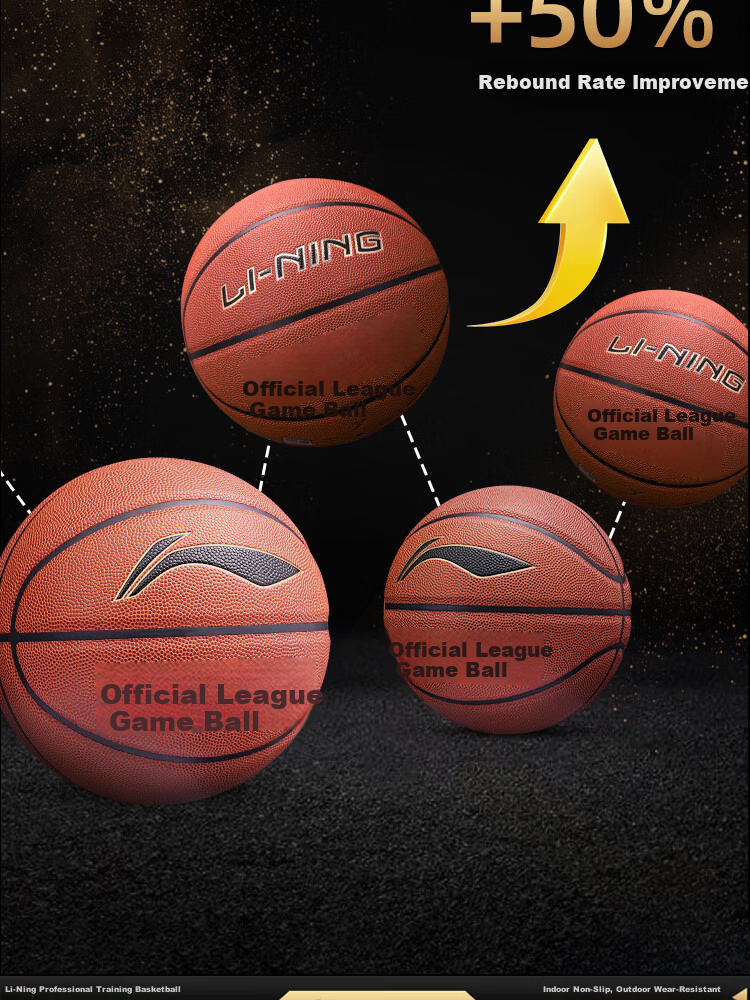 LI-NING Basketball Adult Size 7 Junior High and Primary School Youth Official Exam Indoor Outdoor Training Game Basketball 12