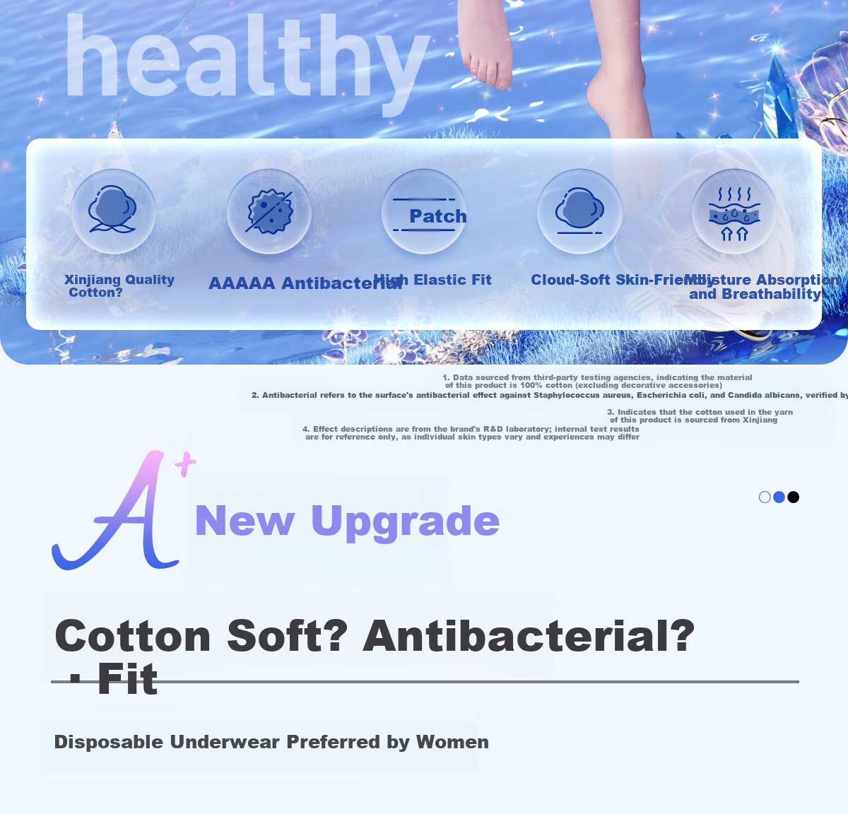 Ankexin Disposable Women's Underwear, Pure Cotton, Antibacterial, No-Wash, for Pregnant Women, Postpartum, Menstruation, Business Trips, Travel, XL Size, 5-Pack 4