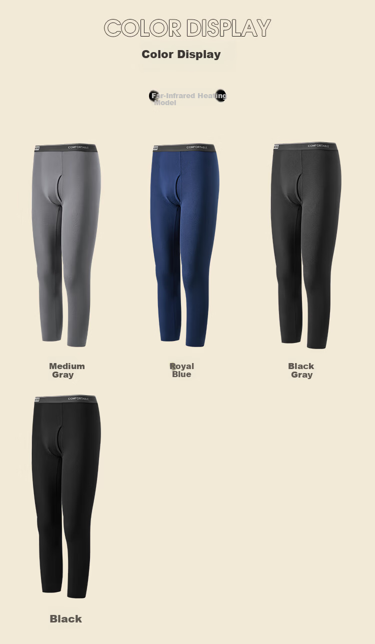 Playboy Men's Pure Cotton Antibacterial Thermal Long Johns Warm Cotton Pants Autumn Winter 7