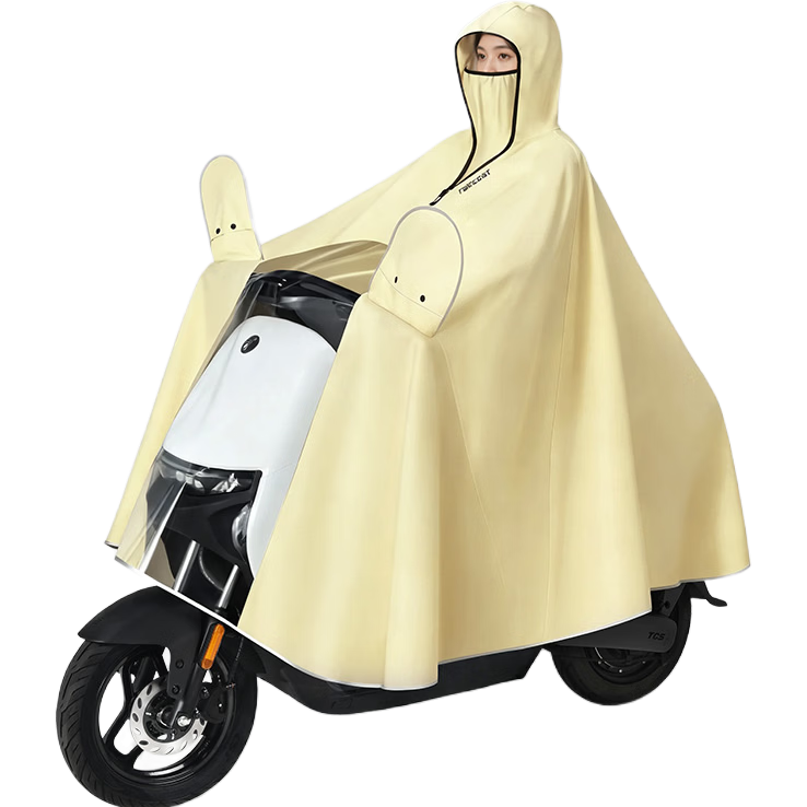 Beimei Electric Scooter Thickened Raincoat with Windproof and Anti-Rain Cover, Large Full-Body Electric Bike and Motorcycle Rain Poncho