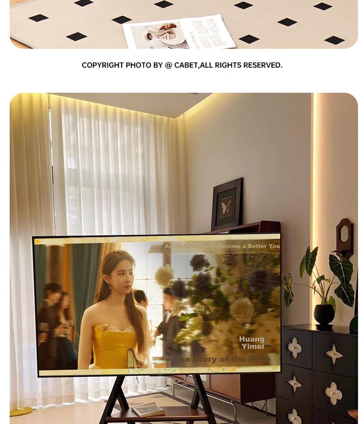 CABTE 55-86 Inch TV Art Mobile Stand Floor TV Cart Multi-Brand Universal TV Mount Mobile TV Cabinet Rack 12